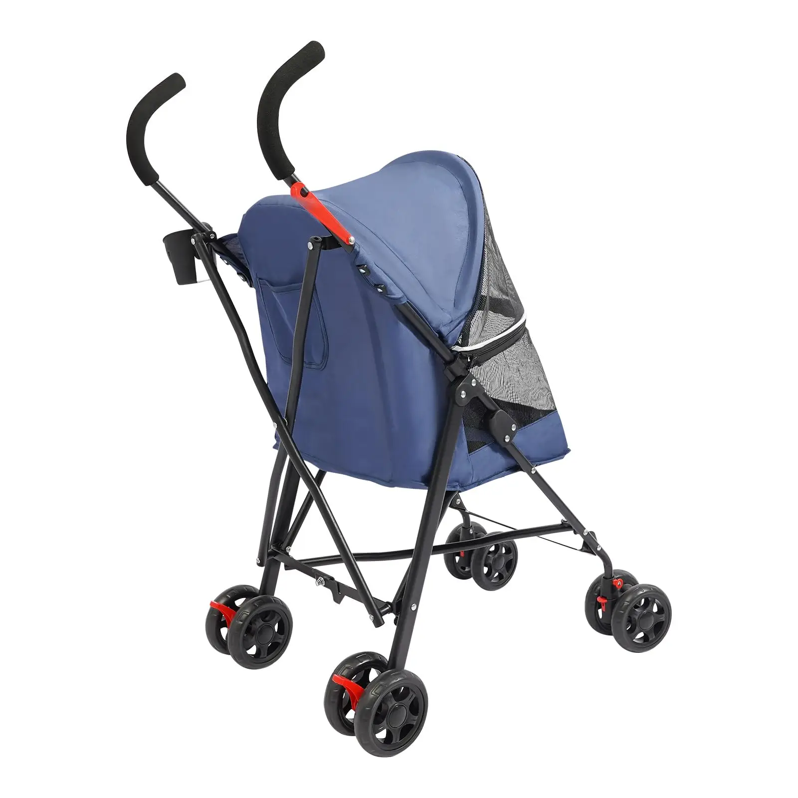 4 Wheels Pet Stroller with Waterproof Cover | Easy-Fold Travel Carrier | Pet Strolling Cart for Small/Medium Dogs and Cats | With - Image 4