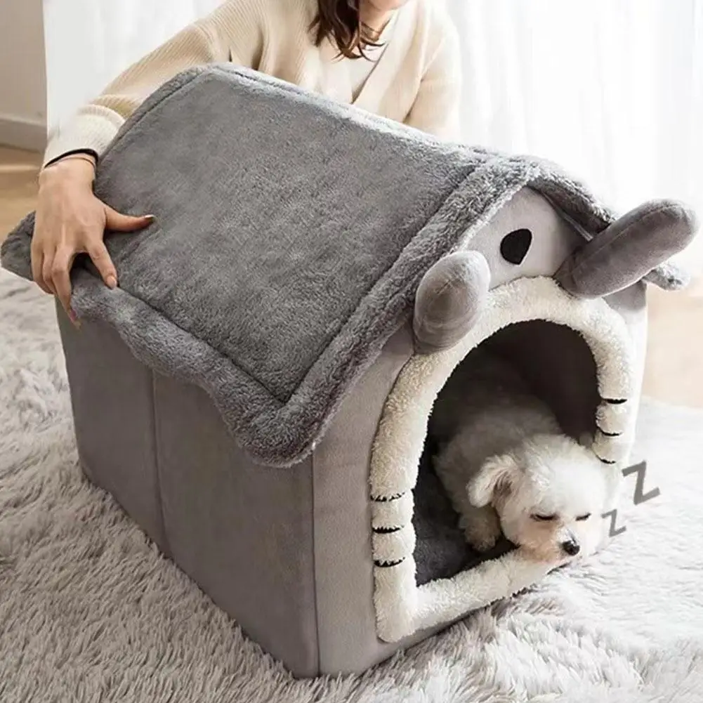 Pet House Bed Cat Cave Dog Kennel Warm Sleeping Bag Cozy Tent Soft Puppy Cushion Mat Indoor Winter Supplies - Image 5