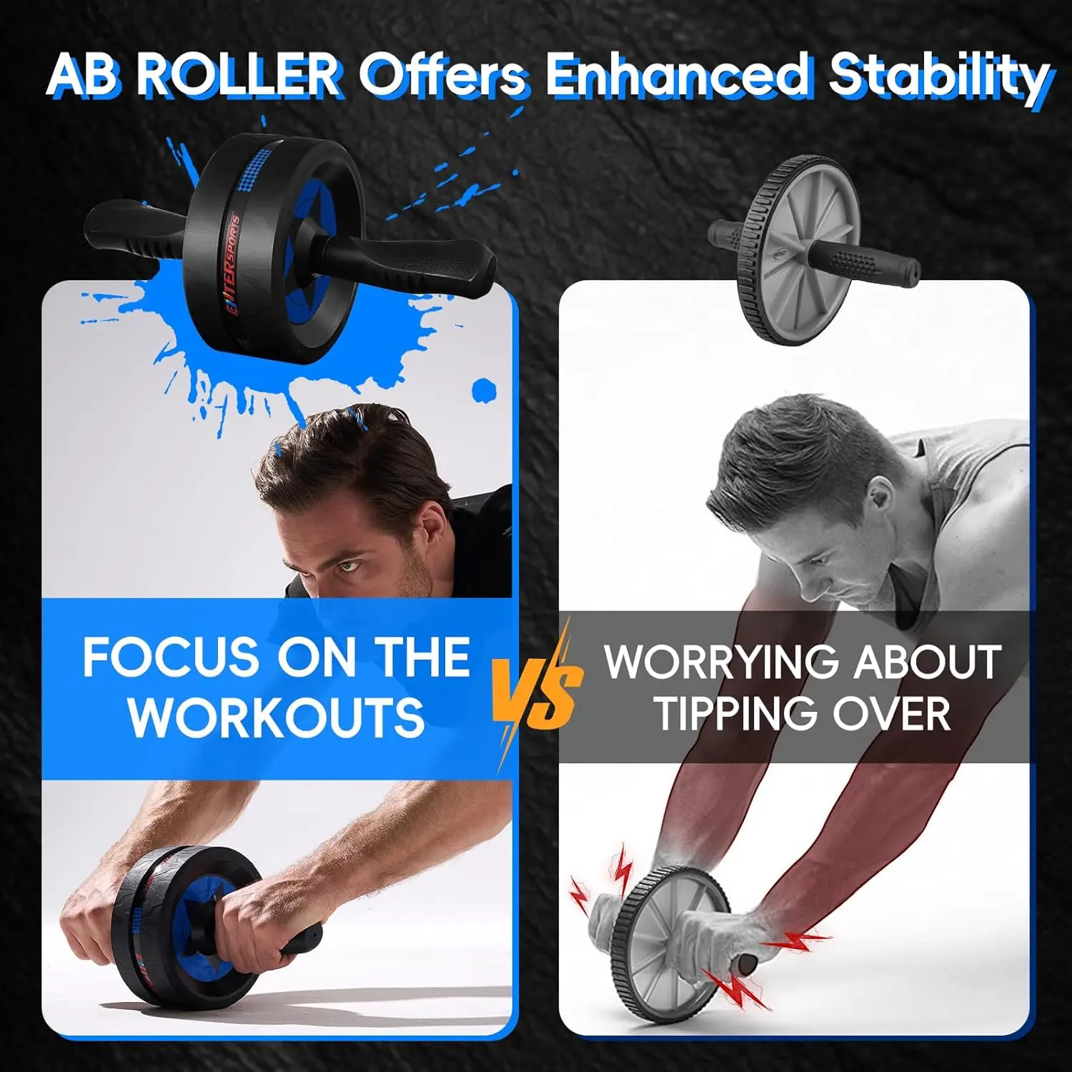 Ab Roller Wheel for Abs Workout - Abdominal Exercise Equipment with 2 Knee Pads for Home Gym, Core Strength Training, Fitness Eq - Image 3