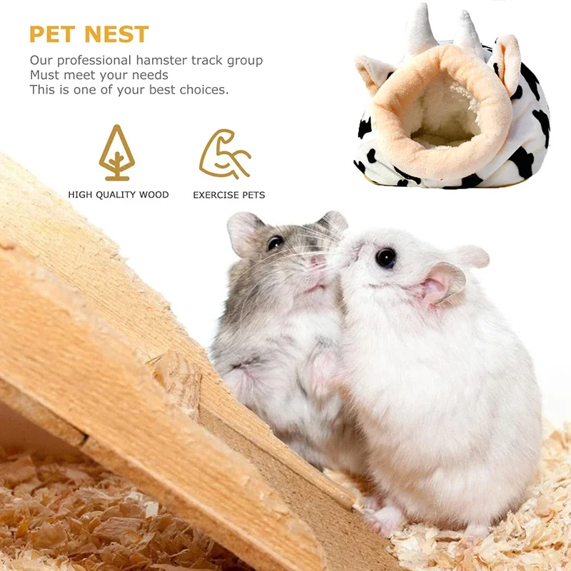 Hamster Cotton Nest Pet Warm Winter Supplies Winter Sleeping Bag House Small Fossa Gold Silk Bear House Mouse Nest Sleeping Bag - Image 2