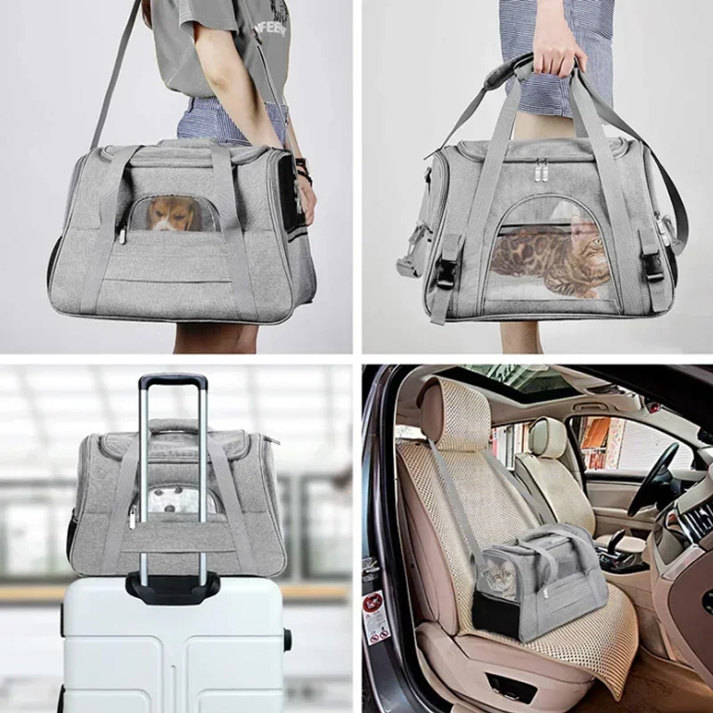 Dog Carrier Bag With Thick Cotton Cushion Pet Aviation Backpack Anti-suffocation Portable Travel Bag Pet Dog Bag Mesh Outdoor - Image 5