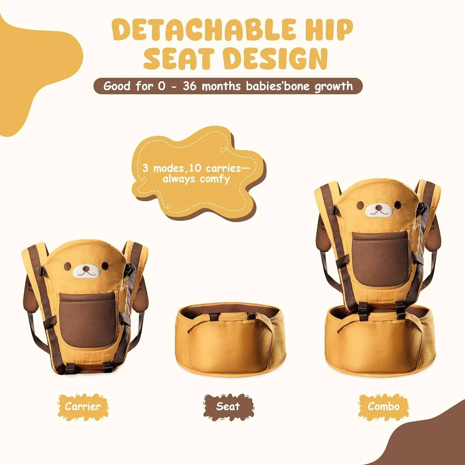 Baby Carrier Waist Stool Walkers Baby Sling Hold Waist Belt Backpack Hipseat Belt Kids Adjustable Infant Hip Seat - Image 3