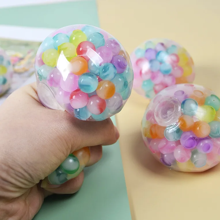 6cm Kids Exotic Pinch The Rainbow Bead Pressure Reducing Ball Vent Ball Decompression Toy TPR Pinch Le Grape Ball Adult Toys - Image 3