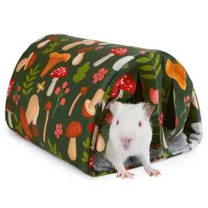 Guinea Pig Tunnel Bed with Curtains Hamster Hideout House Washable for Small Animals Accessories for Hamster Chinchilla Bunny