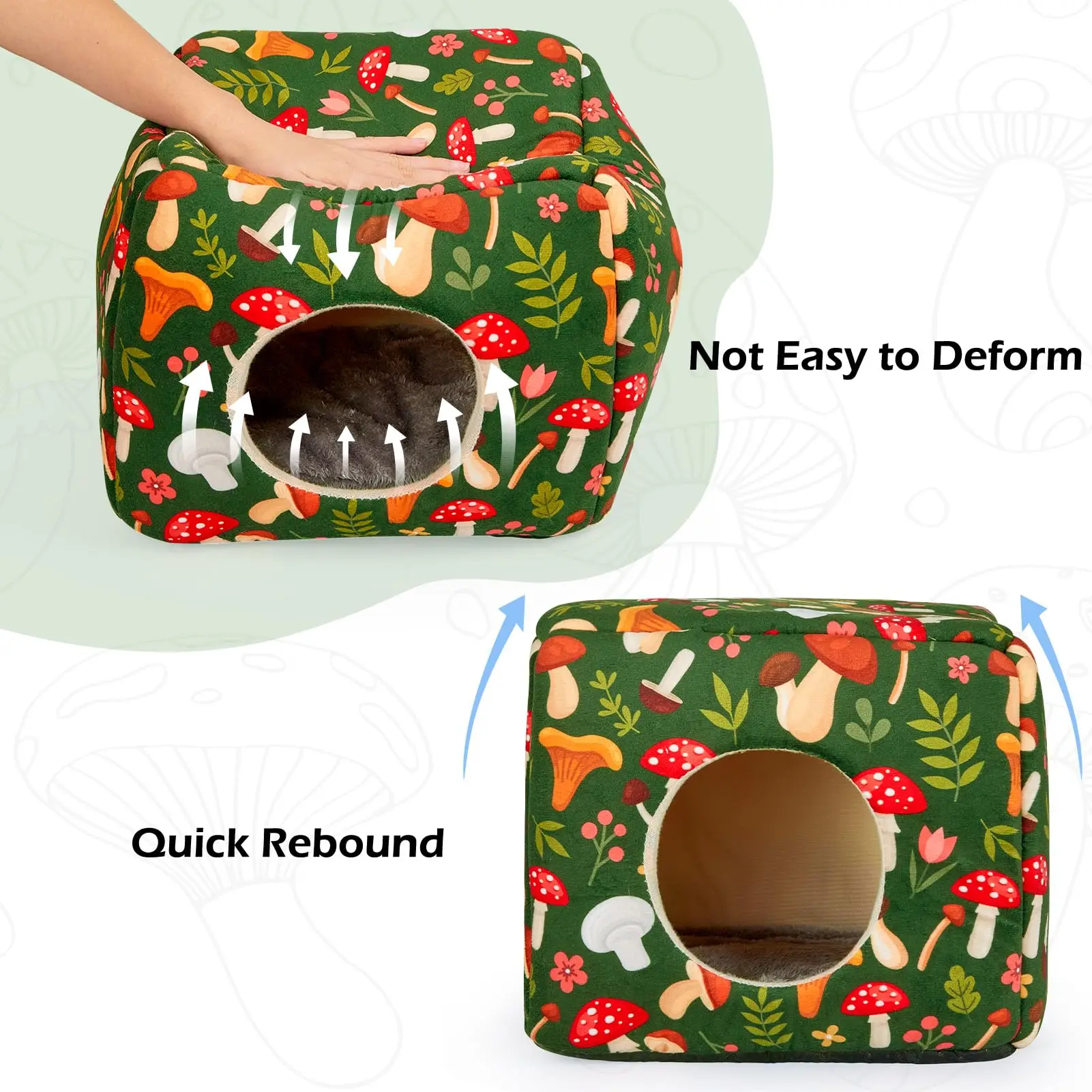 Guinea Pig Hideout Washable Guinea Pigs Hiding House Habitats Cozy Bunny Rabbit Bed for Small Pet Hamster Chinchilla Accessories - Image 5