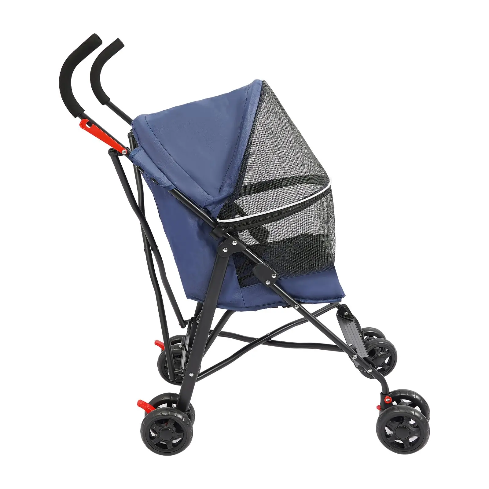 4 Wheels Pet Stroller with Waterproof Cover | Easy-Fold Travel Carrier | Pet Strolling Cart for Small/Medium Dogs and Cats | With - Image 3