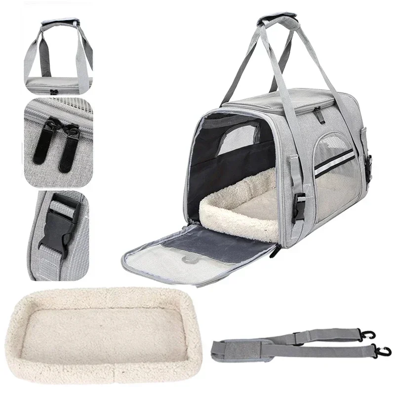 Dog Carrier Bag With Thick Cotton Cushion Pet Aviation Backpack Anti-suffocation Portable Travel Bag Pet Dog Bag Mesh Outdoor - Image 4