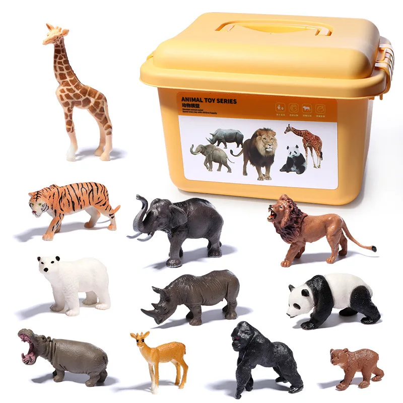 Realistic Animal Figure Toy Early Education Set - Baby Plant Recognition Kit Lion Tiger Elephant Panda Giraffe Animal Figure Toy - Image 6