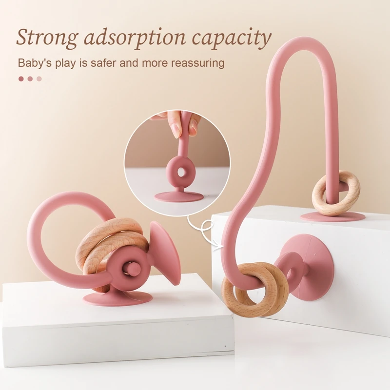 Baby Toy Silicone Educational Toys Infant Montessori Toy Teething Track Maze Wooden Roller Coaster Bead Baby Accessory Teether - Image 3