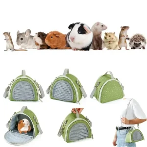 Breathable Portable Small Animal Carriers Comfortable Adjustable Shoulder Strap Travel Hamster Tote Bag with Handle Zipper