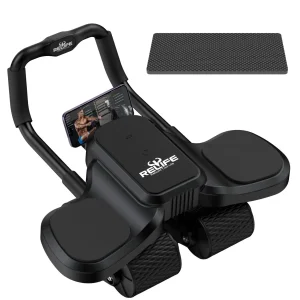RELIFE 2 in 1 Ab Wheel Roller with Elbow Support & Knee Mat - Automatic Rebound Upgraded Four-wheel Core Workout Home Gym Abs