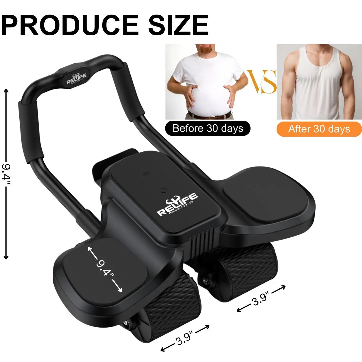 RELIFE 2 in 1 Ab Wheel Roller with Elbow Support & Knee Mat - Automatic Rebound Upgraded Four-wheel Core Workout Home Gym Abs - Image 6