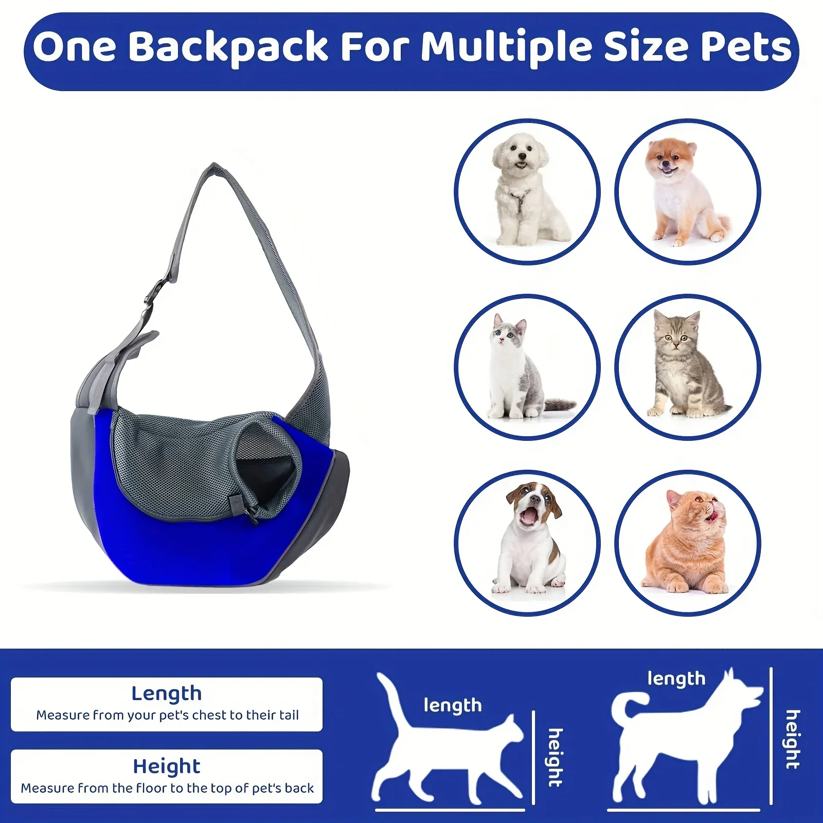 1Pc Dog out backpack,Dog Sling Carrier Breathable Mesh Travel Crossbody Bag For Puppy Cat Hiking Camping - Image 6