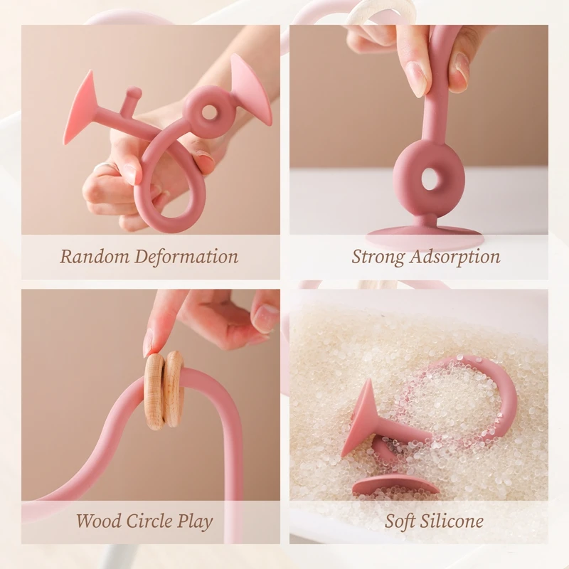 Baby Toy Silicone Educational Toys Infant Montessori Toy Teething Track Maze Wooden Roller Coaster Bead Baby Accessory Teether - Image 4