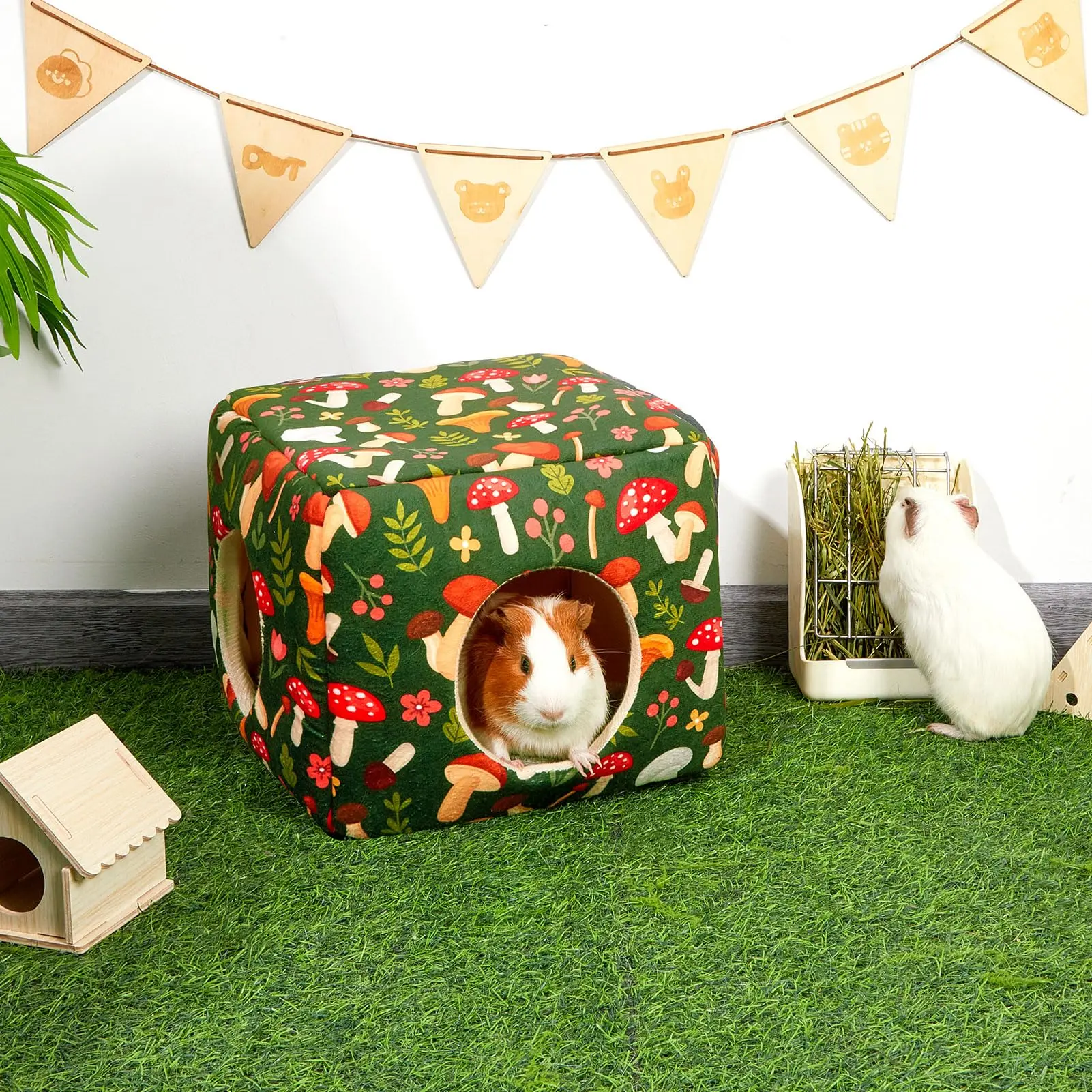 Guinea Pig Hideout Washable Guinea Pigs Hiding House Habitats Cozy Bunny Rabbit Bed for Small Pet Hamster Chinchilla Accessories - Image 3