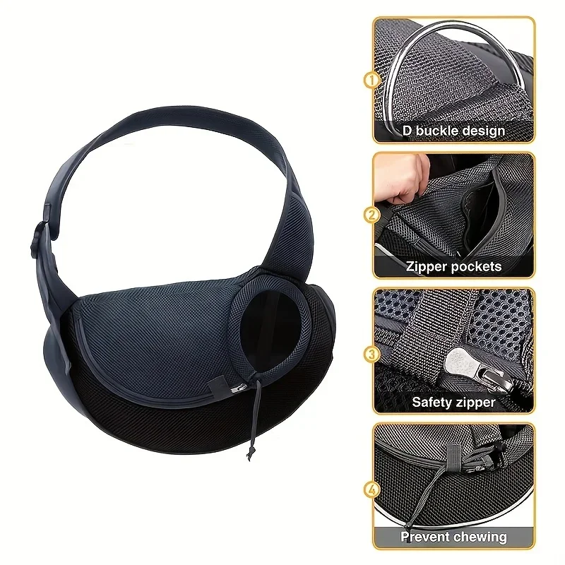 1Pc Dog out backpack,Dog Sling Carrier Breathable Mesh Travel Crossbody Bag For Puppy Cat Hiking Camping - Image 3