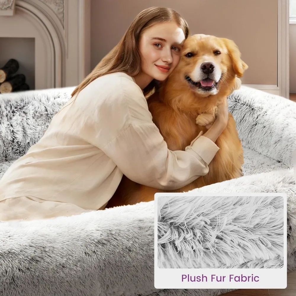 75x43 Inch Orthopedic Human Dog Bed, Waterproof Washable Cover, Soft Calming Lounger for People & Pets - Image 3