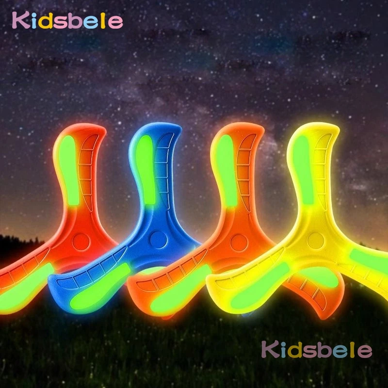 3-Pack LED Light-Up Soft Boomerang Night Glow Flying Toy Night Light Fun Outdoor Sports For Kids & Adult Toy For Playing in Park