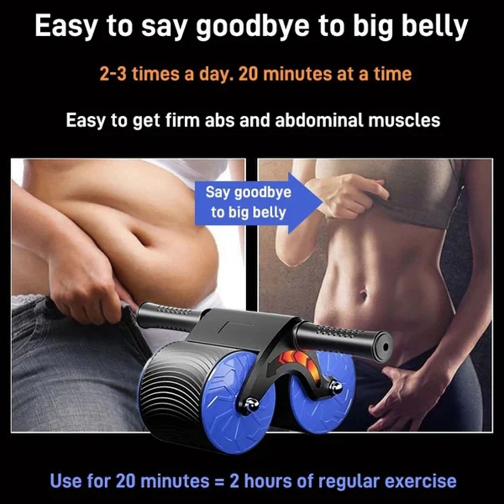 Abdominal Wheel Exerciser Dual Wheel Design Abdominal Fitness Wheel Automatic Rebound Anti-Slip for Bodybuilding Training - Image 2