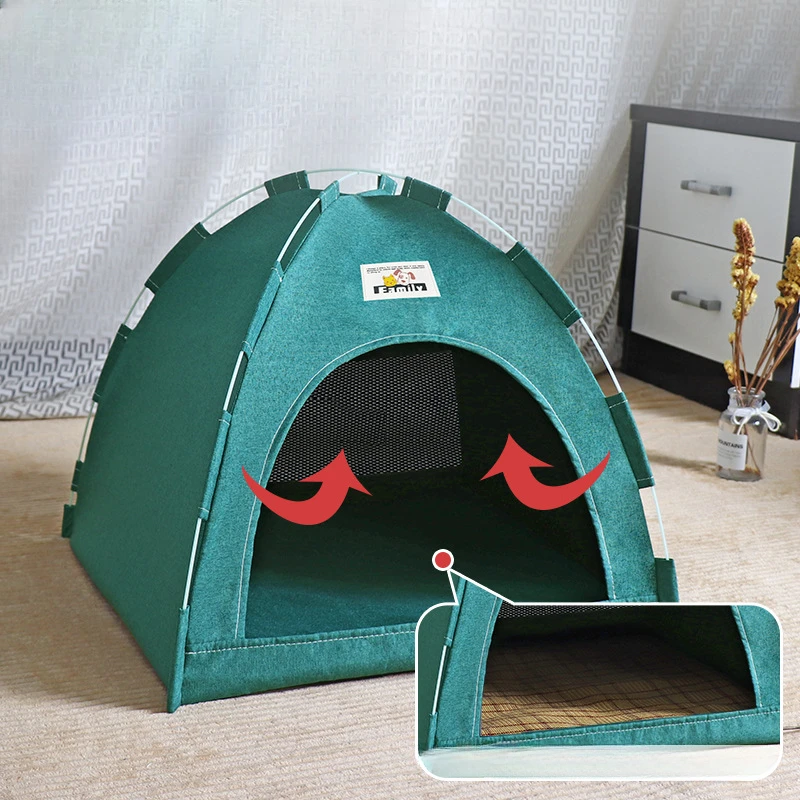 Foldable Cat House Pet Tent Four Seasons Universal Cat and Dog Pet Nest Summer Cool Mat Outdoor Portable Foldable Breathable - Image 4