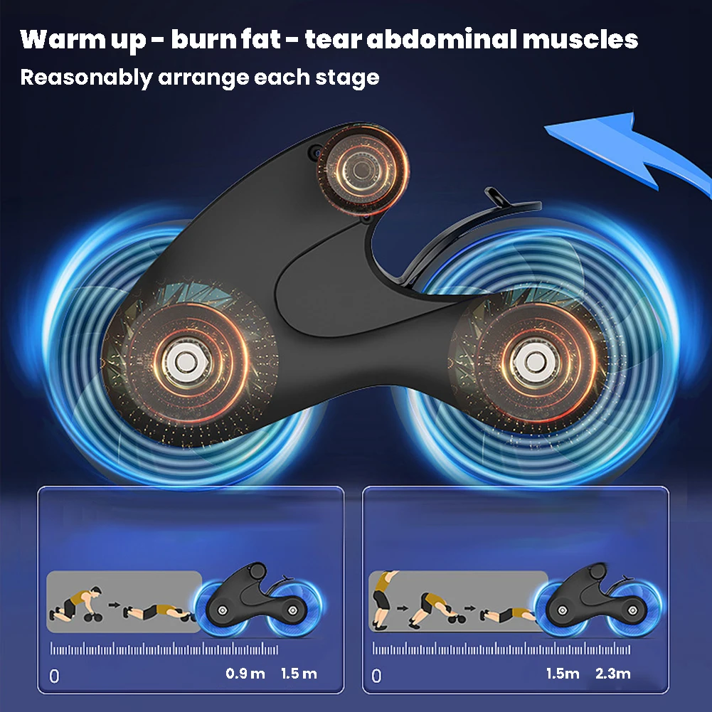 Abdominal Wheel Exerciser Dual Wheel Design Abdominal Fitness Wheel Automatic Rebound Anti-Slip for Bodybuilding Training - Image 4