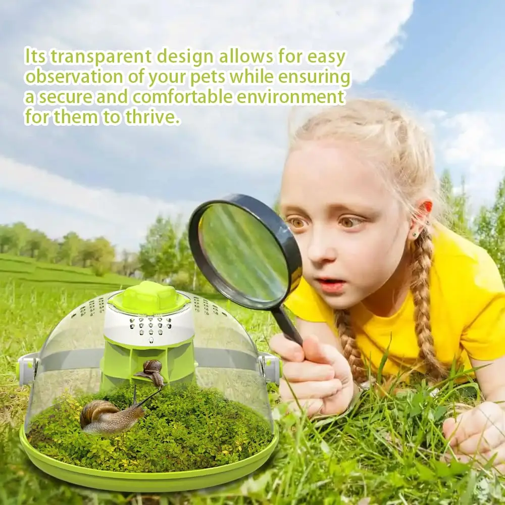Snail & Insect Habitat Box - Clear Feeding Terrarium for Small Bugs, Eco Observation Container for Kids Science - Image 3