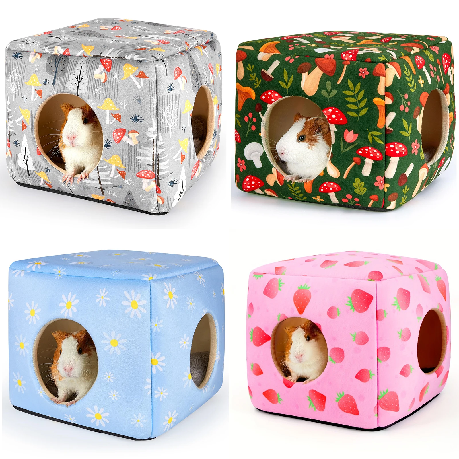 Guinea Pig Hideout Washable Guinea Pigs Hiding House Habitats Cozy Bunny Rabbit Bed for Small Pet Hamster Chinchilla Accessories - Image 4
