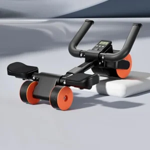 2024 New Ab Wheel Roller with Elbow Support Adjustable Automatic Rebound Abdominal Wheel Roller for Core Work Out Fitness