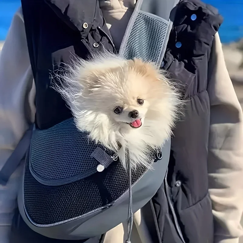 1Pc Dog out backpack,Dog Sling Carrier Breathable Mesh Travel Crossbody Bag For Puppy Cat Hiking Camping - Image 4