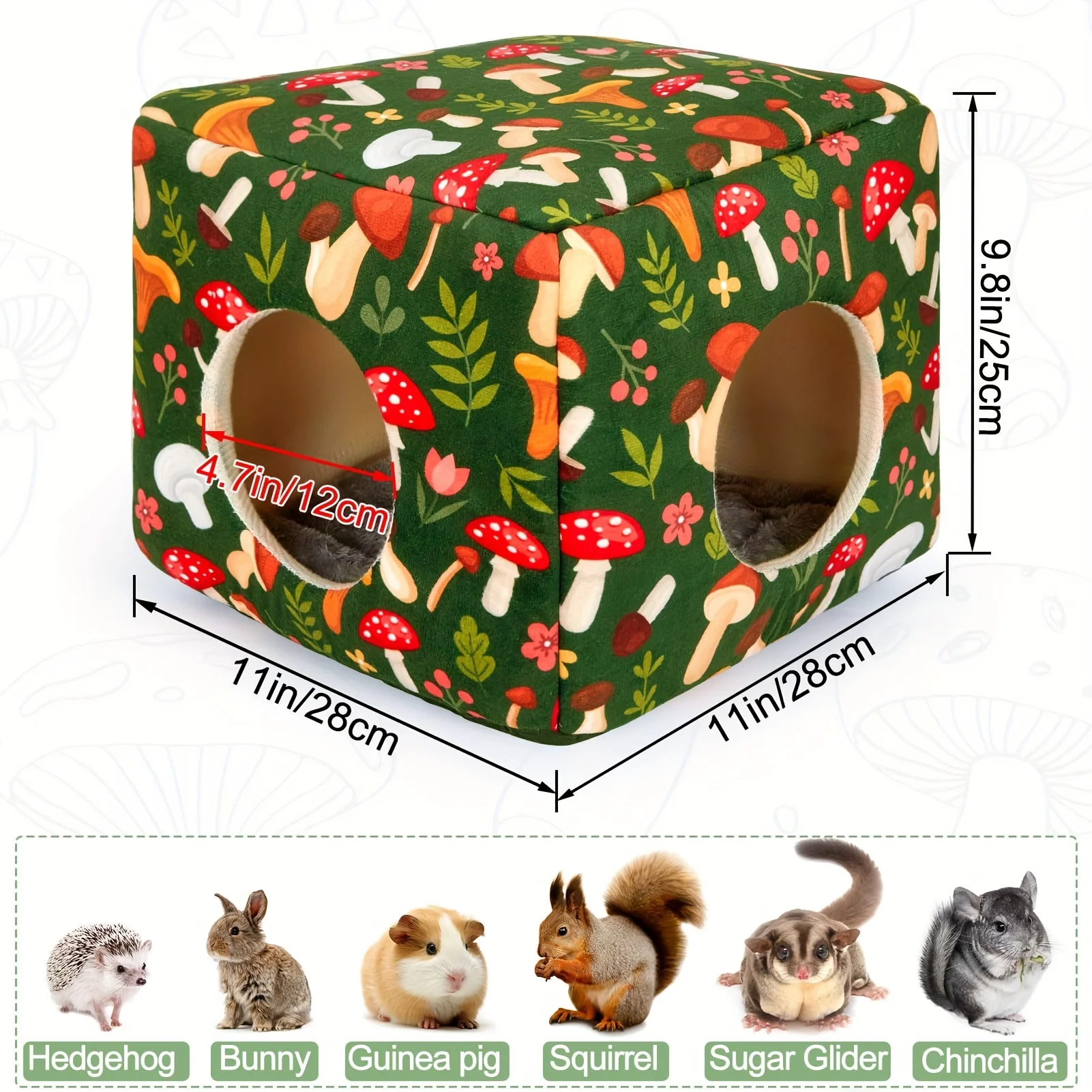 Guinea Pig Hideout Washable Guinea Pigs Hiding House Habitats Cozy Bunny Rabbit Bed for Small Pet Hamster Chinchilla Accessories - Image 2